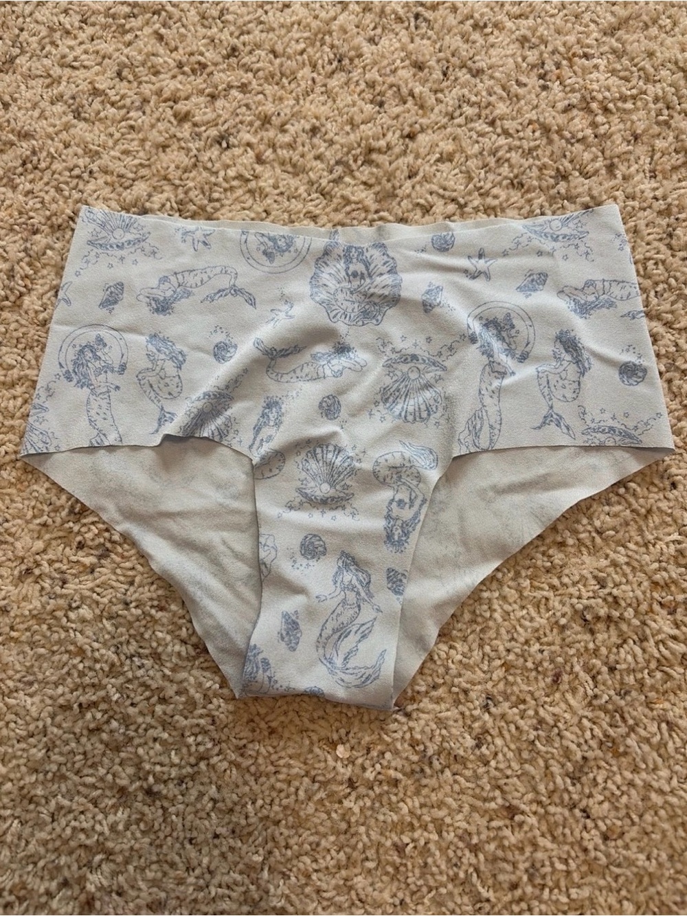 Victoria's Secret Light Blue Mermaid Print Seamless Briefs